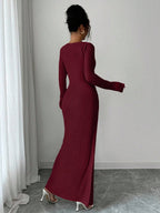 Noir Sculpt Wickeldetail Maxi-Kleid