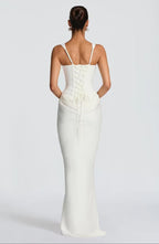 Luxus Sculpting Korsett Satin Maxikleid