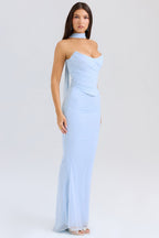 Noir Sculpt Strapless Abend-Maxikleid