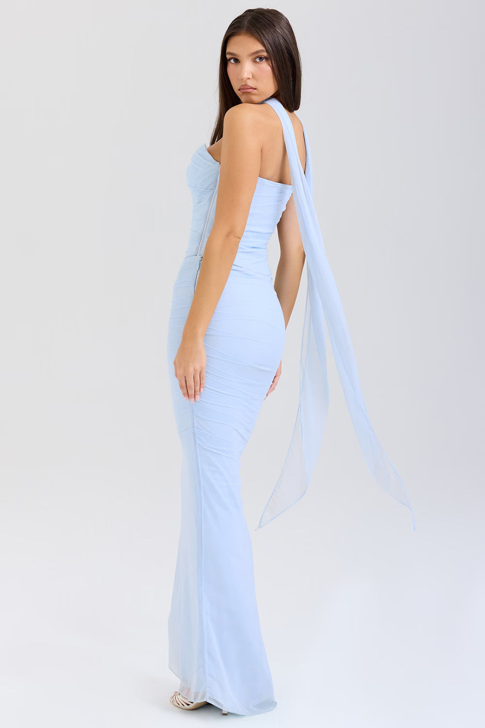 Noir Sculpt Strapless Abend-Maxikleid