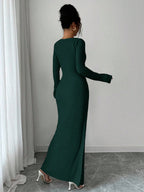 Noir Sculpt Wickeldetail Maxi-Kleid