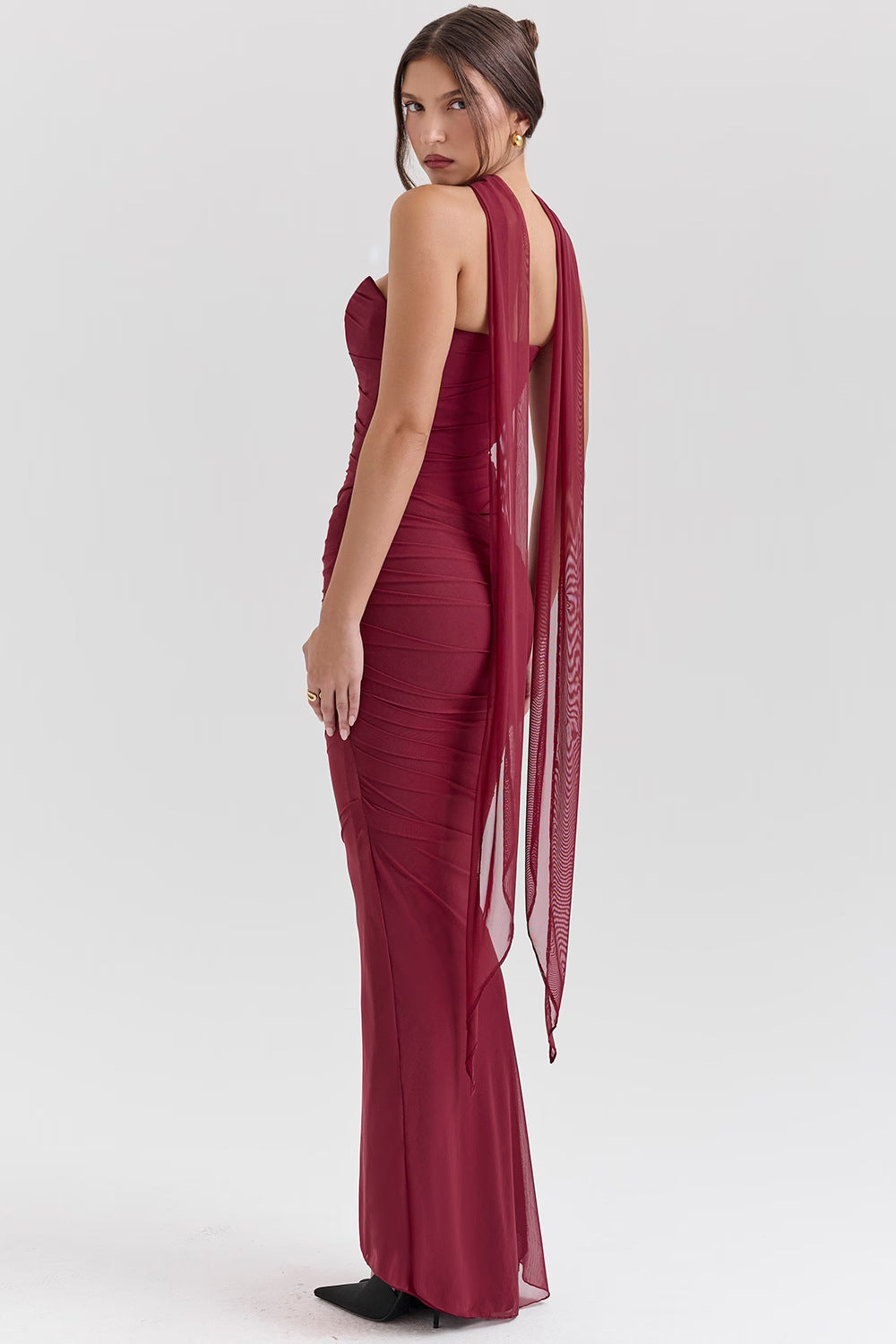 Noir Sculpt Strapless Abend-Maxikleid