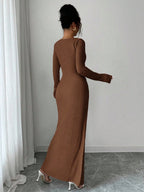 Noir Sculpt Wickeldetail Maxi-Kleid