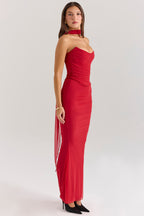 Noir Sculpt Strapless Abend-Maxikleid