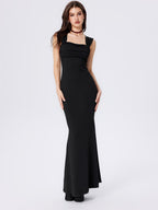 Sculpting Quadrat-Ausschnitt Maxikleid