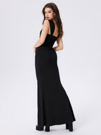 Sculpting Quadrat-Ausschnitt Maxikleid