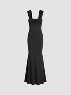 Sculpting Quadrat-Ausschnitt Maxikleid