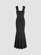 Sculpting Quadrat-Ausschnitt Maxikleid