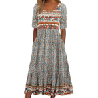 Geblümtes Midi-Sommerkleid – Leichtes Tag-Nacht-Kleid für Damen