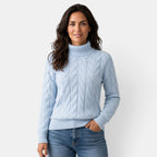 Women’s Cable-Knit Sweater with a High Neck – Warm for Winter