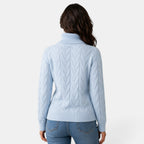 Women’s Cable-Knit Sweater with a High Neck – Warm for Winter
