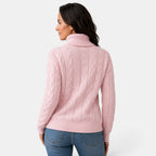 Women’s Cable-Knit Sweater with a High Neck – Warm for Winter