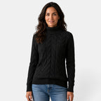 Women’s Cable-Knit Sweater with a High Neck – Warm for Winter