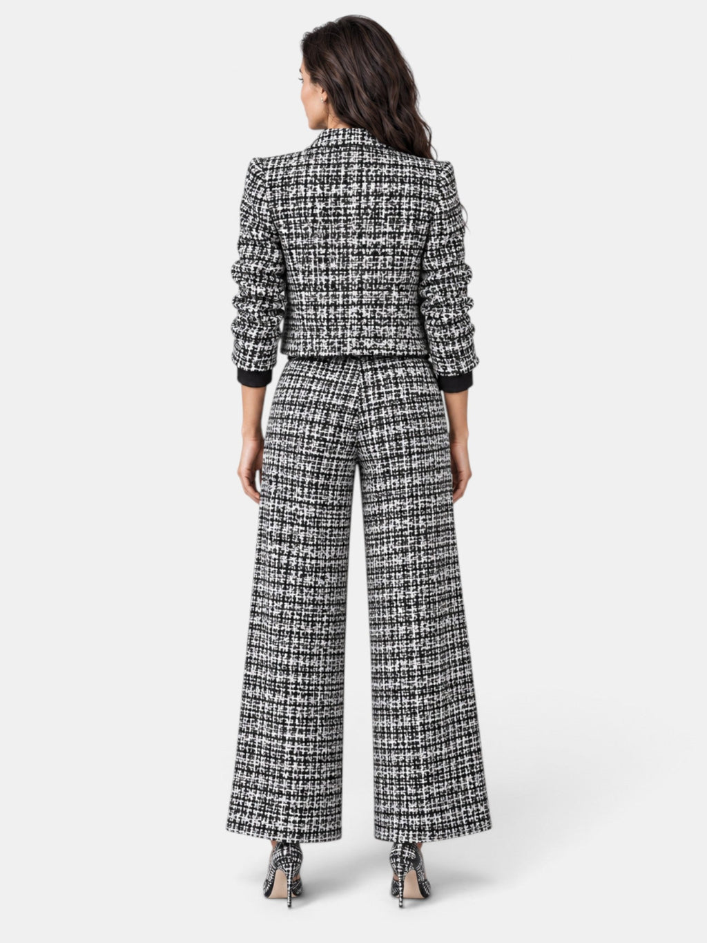 Women’s Checked Wide-Leg Trouser Set
