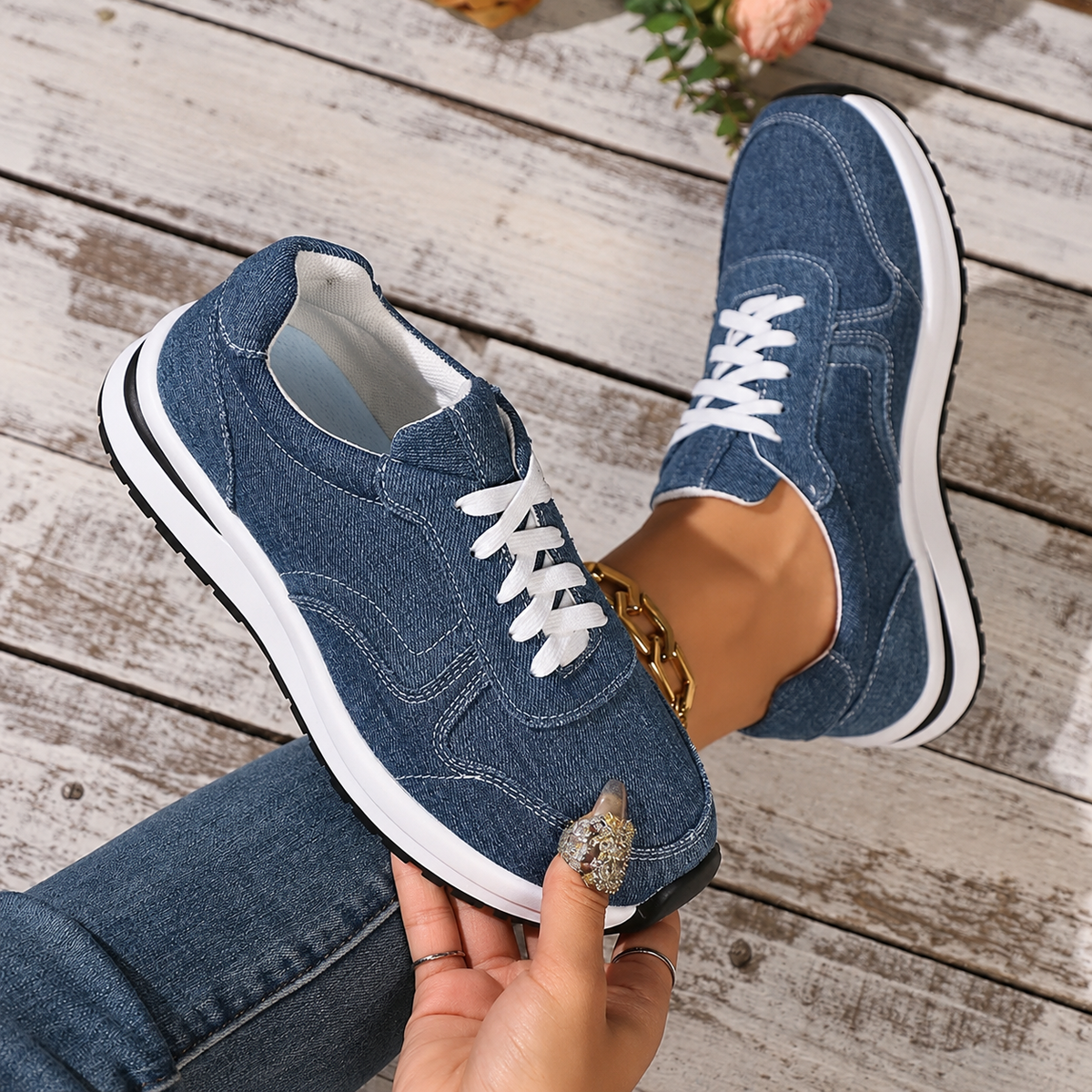 Women's Canvas Lace-Up Barefoot Shoes