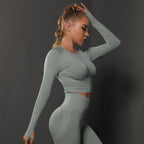 Nahtloses Langarm Sculpting Activewear Top
