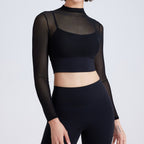 Langarm Sculpting Kompressions Crop Top