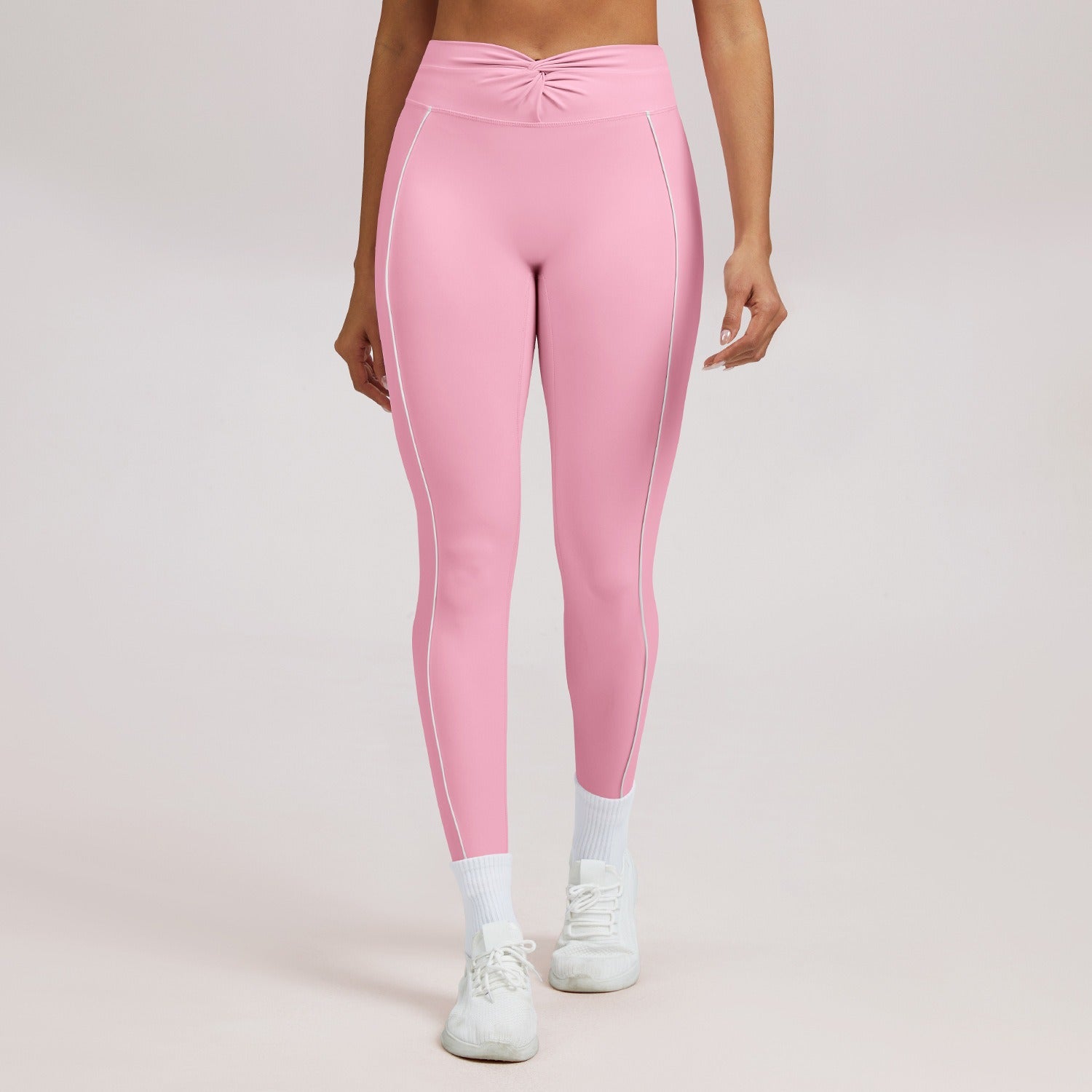 Hohe Taillen Kontrastlinie Sculpting Leggings