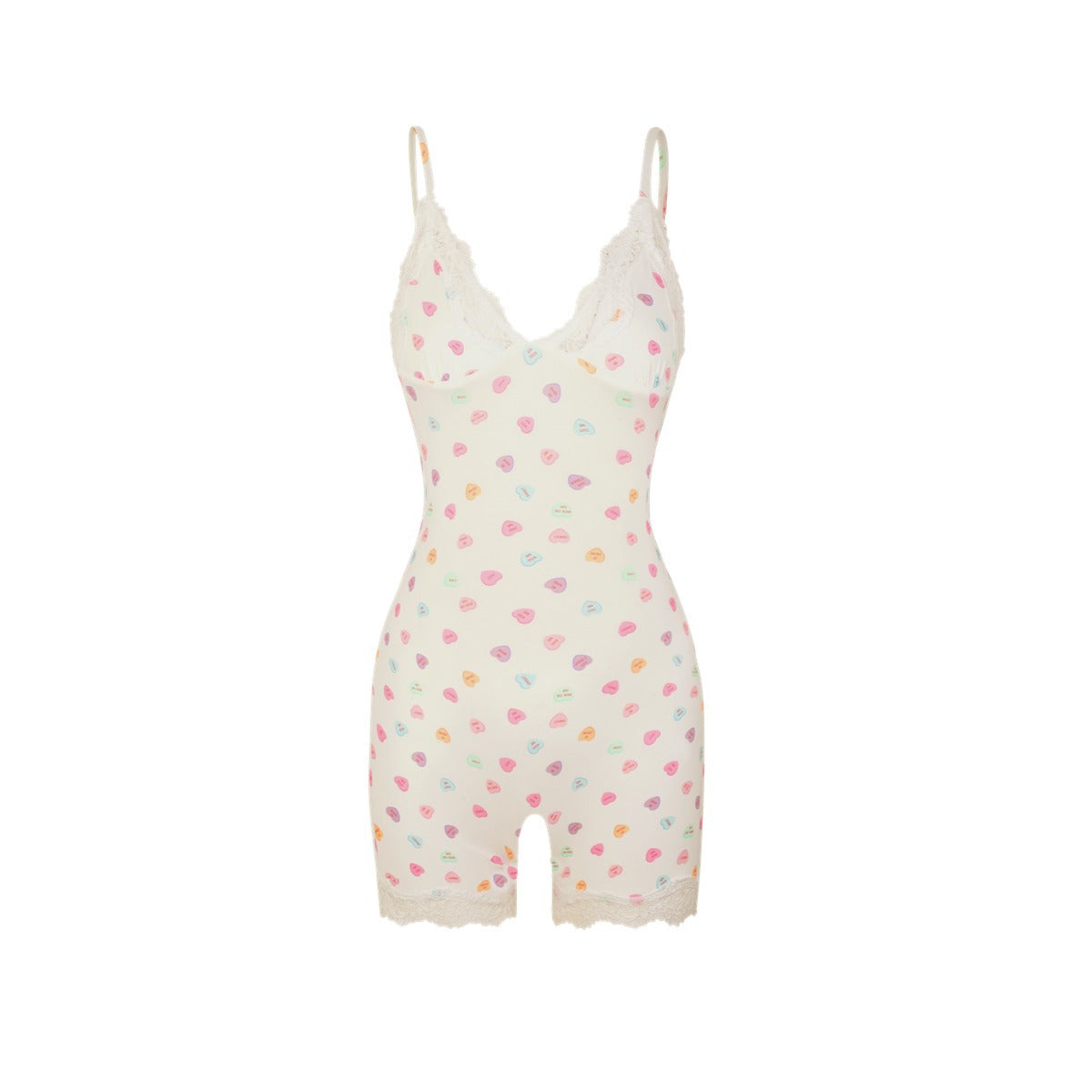 Spitzenbesetzter formender Jumpsuit-Bodysuit