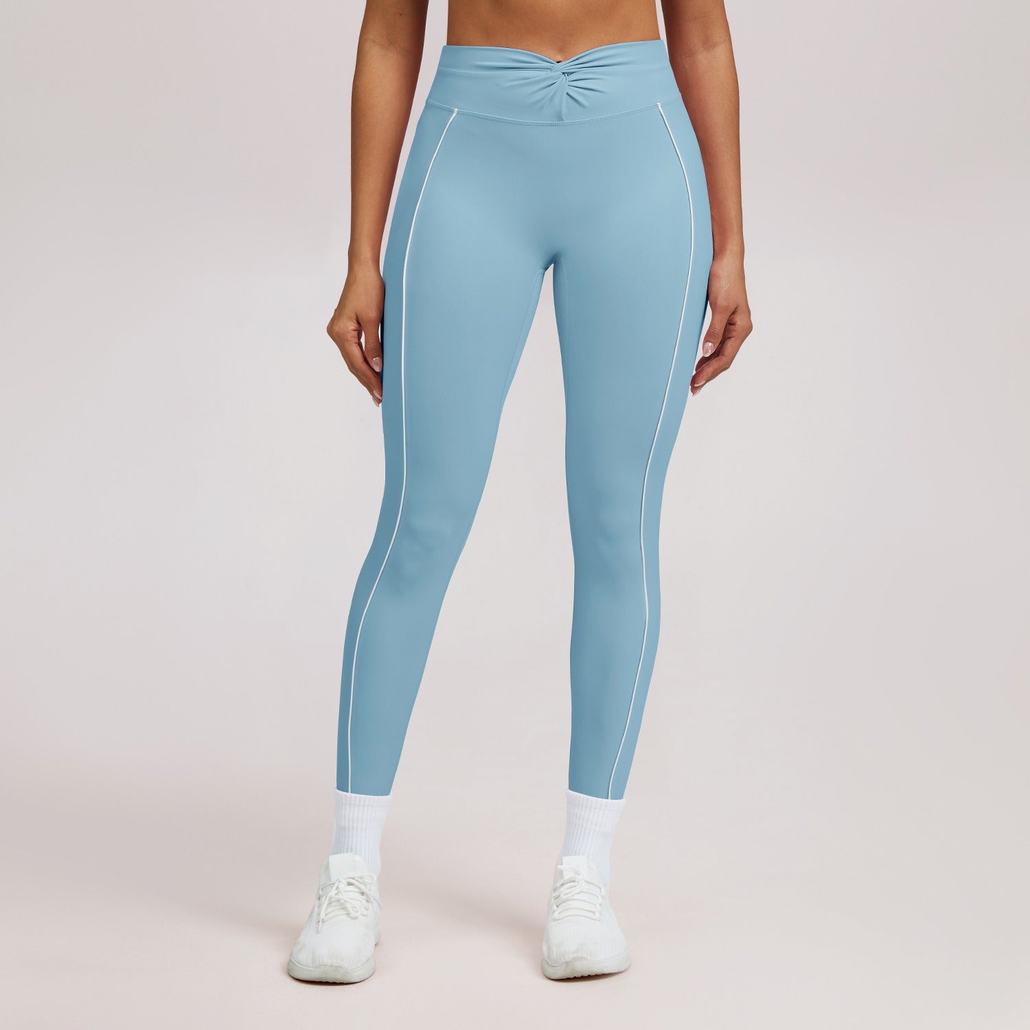 Hohe Taillen Kontrastlinie Sculpting Leggings