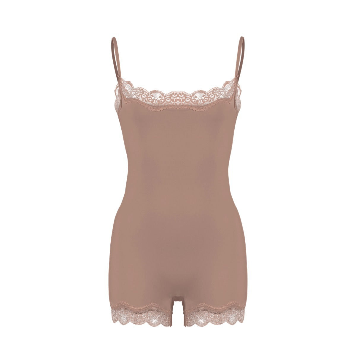 Spitzenbesetzte formende Bodysuit-Shorts