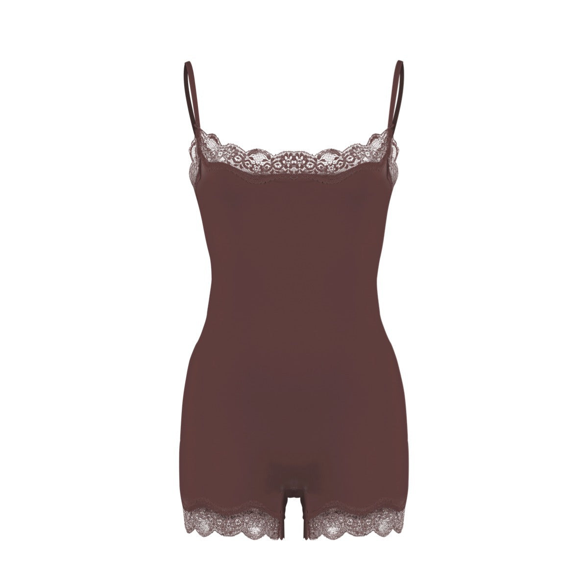 Spitzenbesetzte formende Bodysuit-Shorts