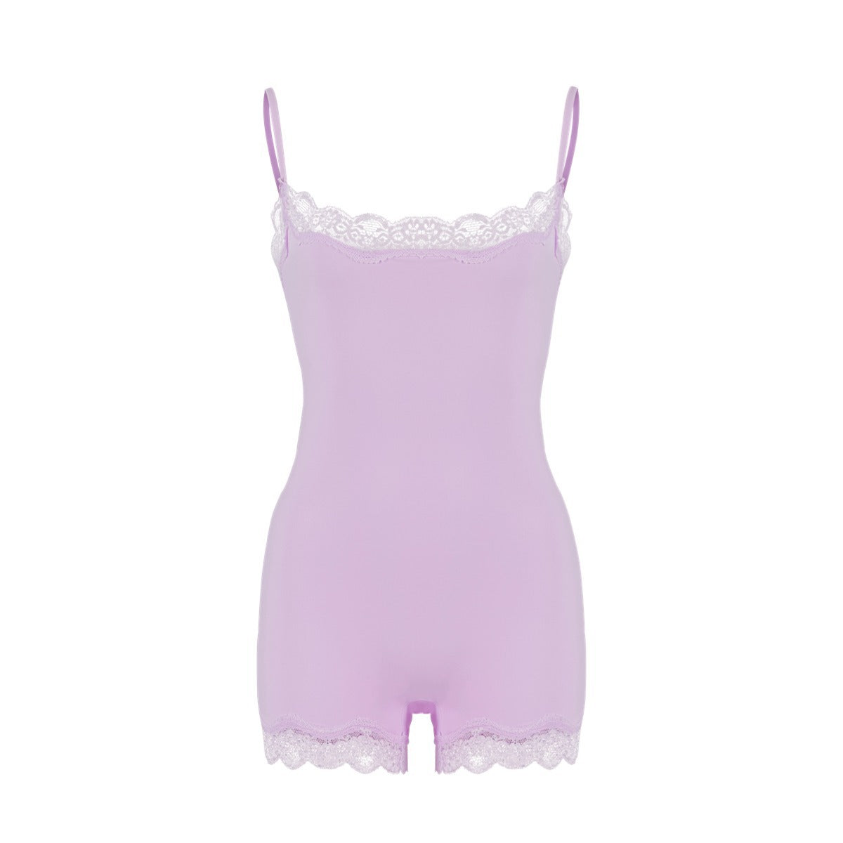 Spitzenbesetzte formende Bodysuit-Shorts