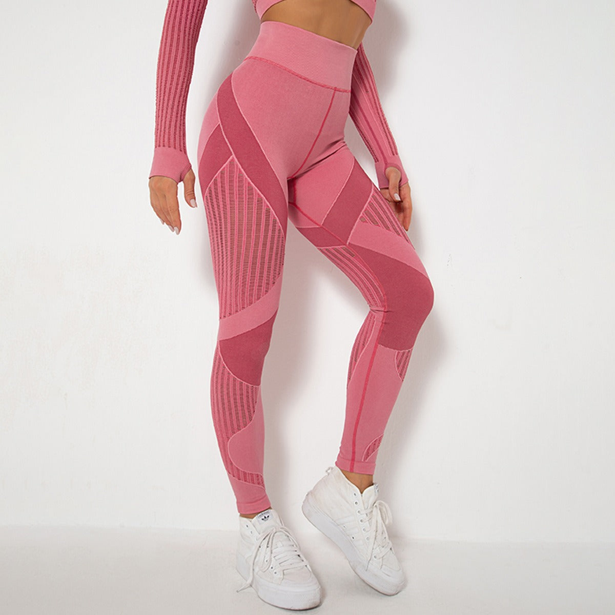 Hohe Taillen Nahtlose Mesh Sculpting Leggings