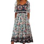 Geblümtes Midi-Sommerkleid – Leichtes Tag-Nacht-Kleid für Damen