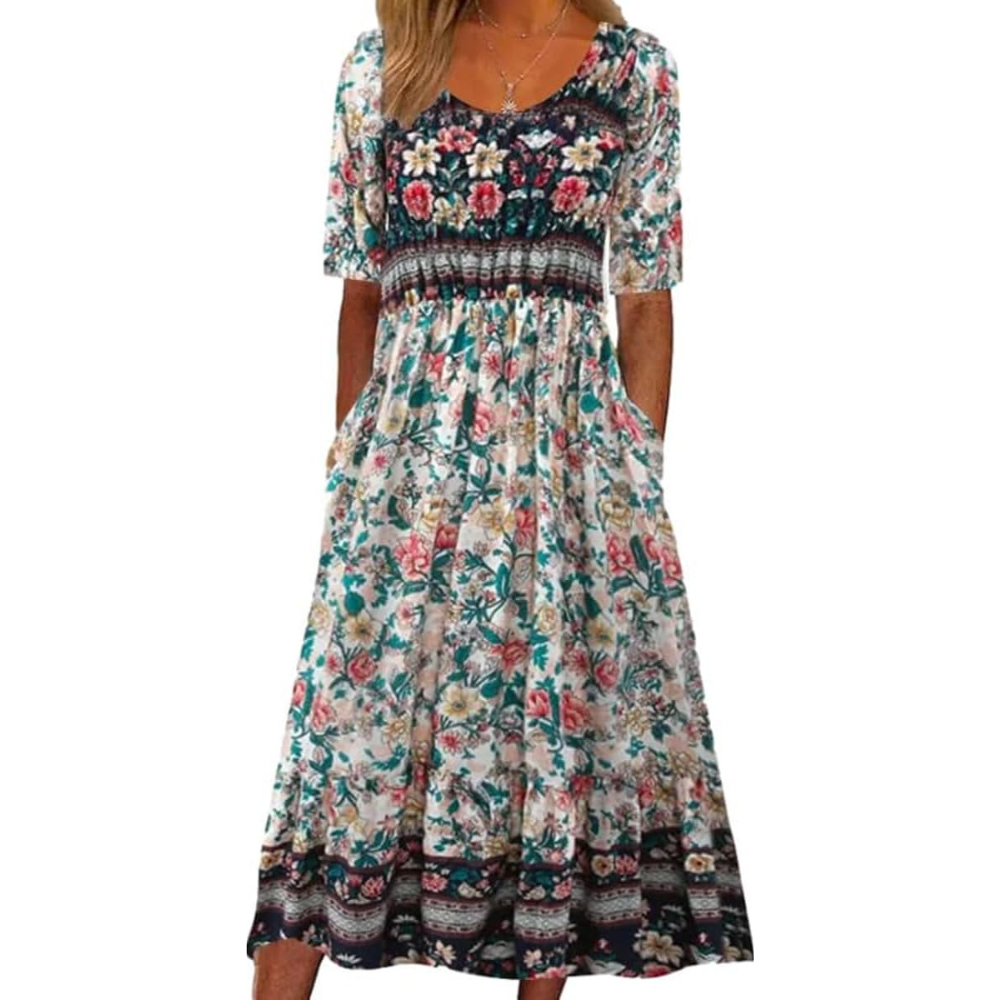 Floral Midi Summer Dress – Lightweight Day To Night for Women