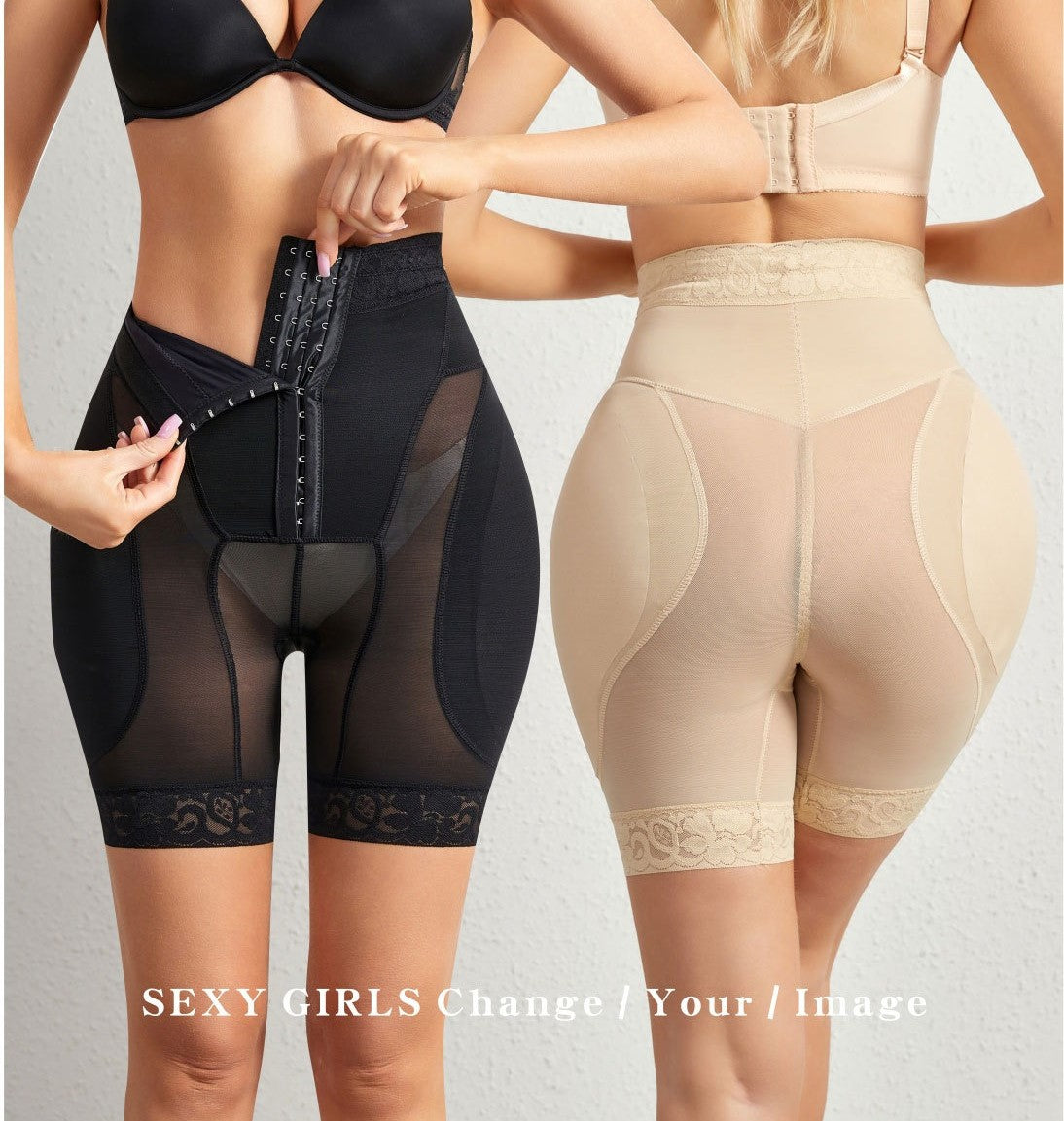 Hohe Taillen Sculpting Shorts mit Oberschenkel-Glättung