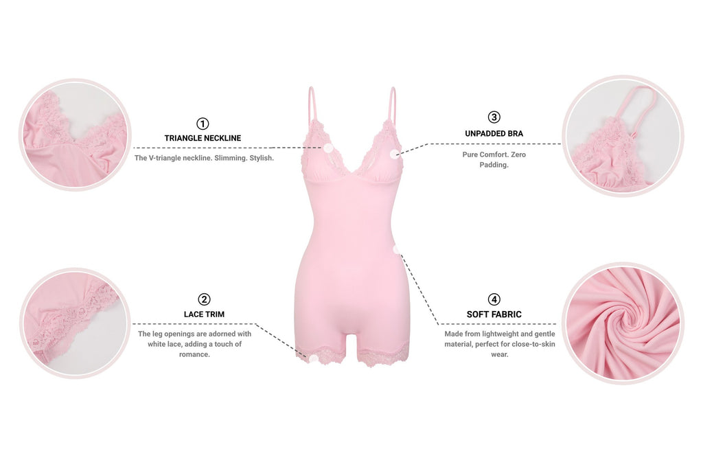 Spitzenbesetzter formender Bodysuit