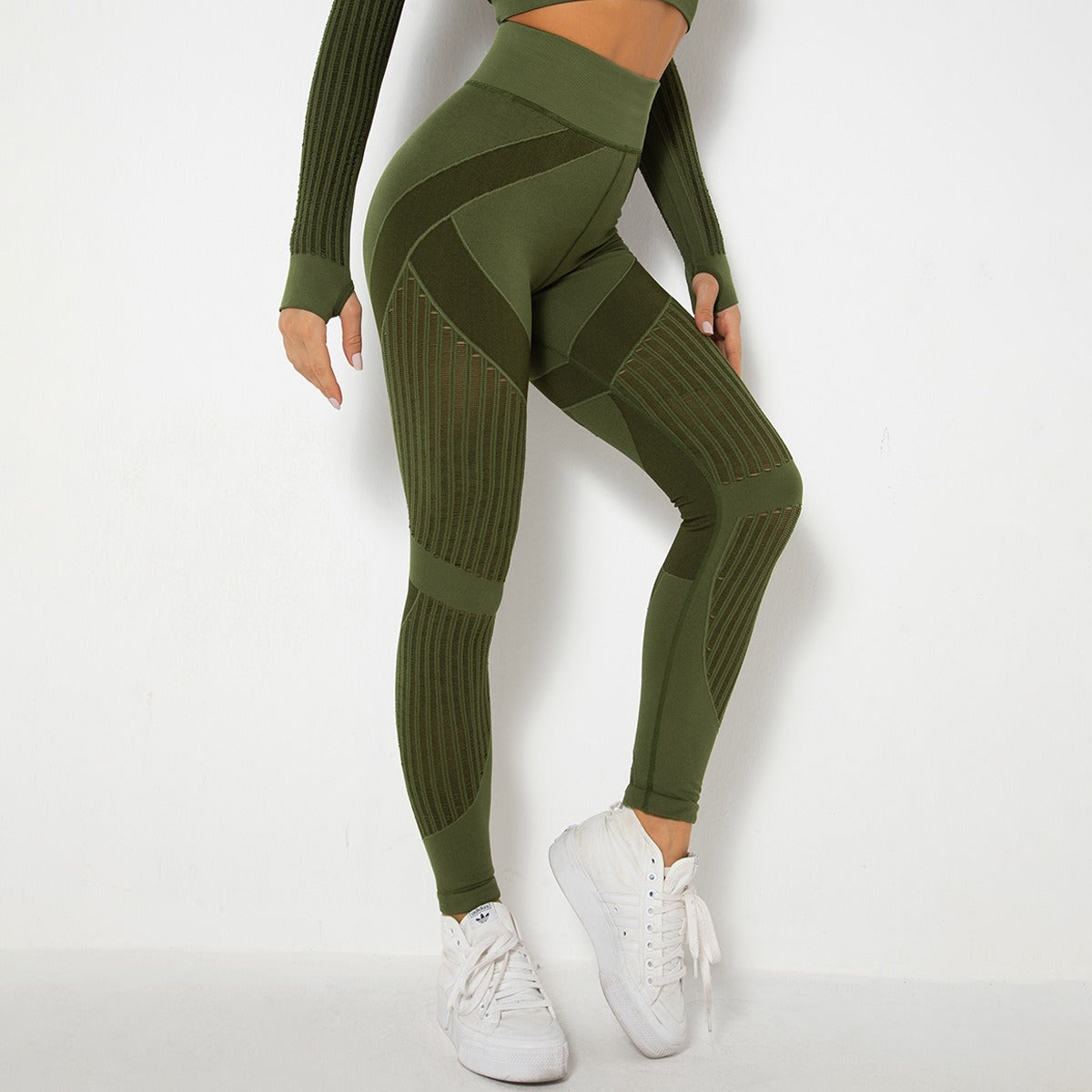 Hohe Taillen Nahtlose Mesh Sculpting Leggings