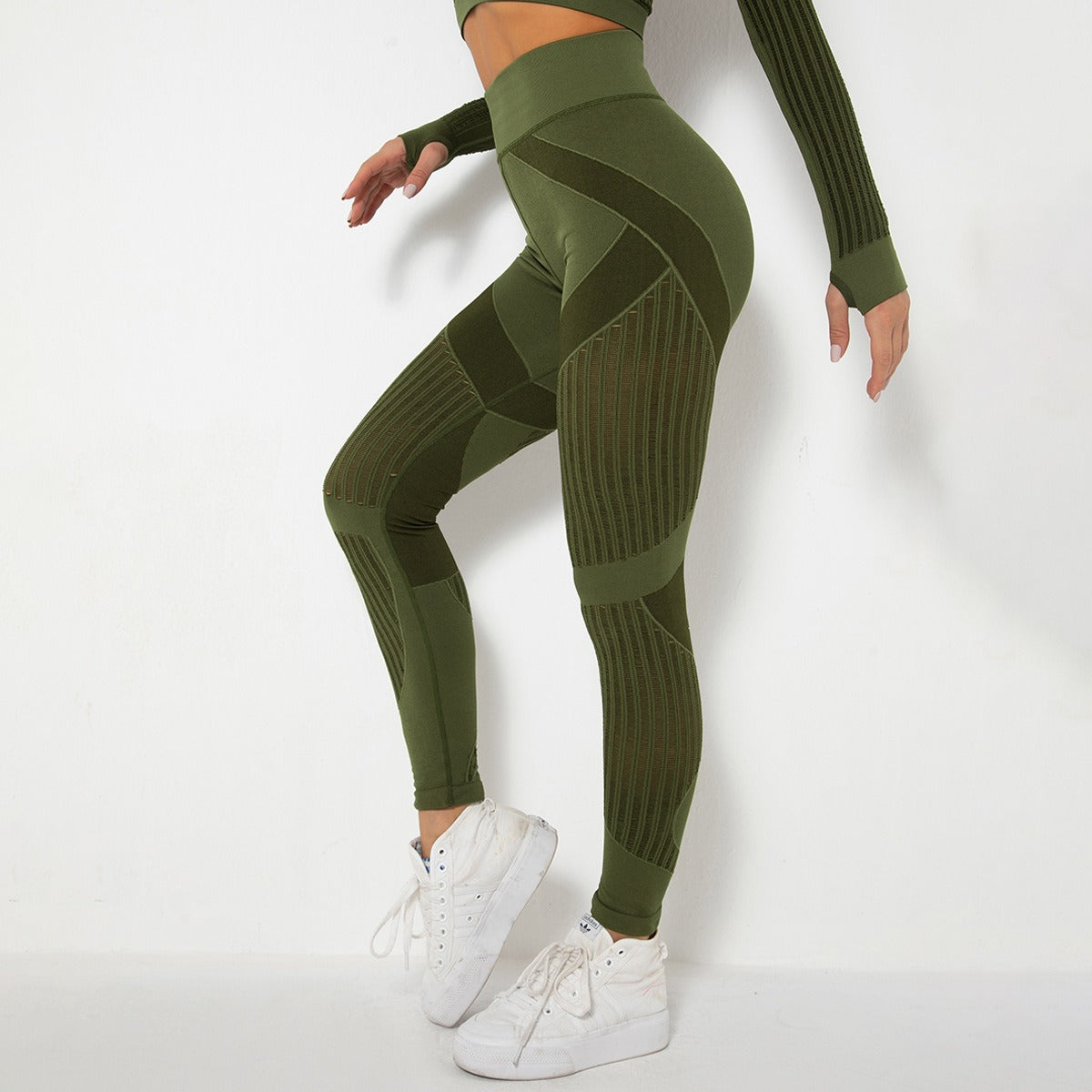 Hohe Taillen Nahtlose Mesh Sculpting Leggings