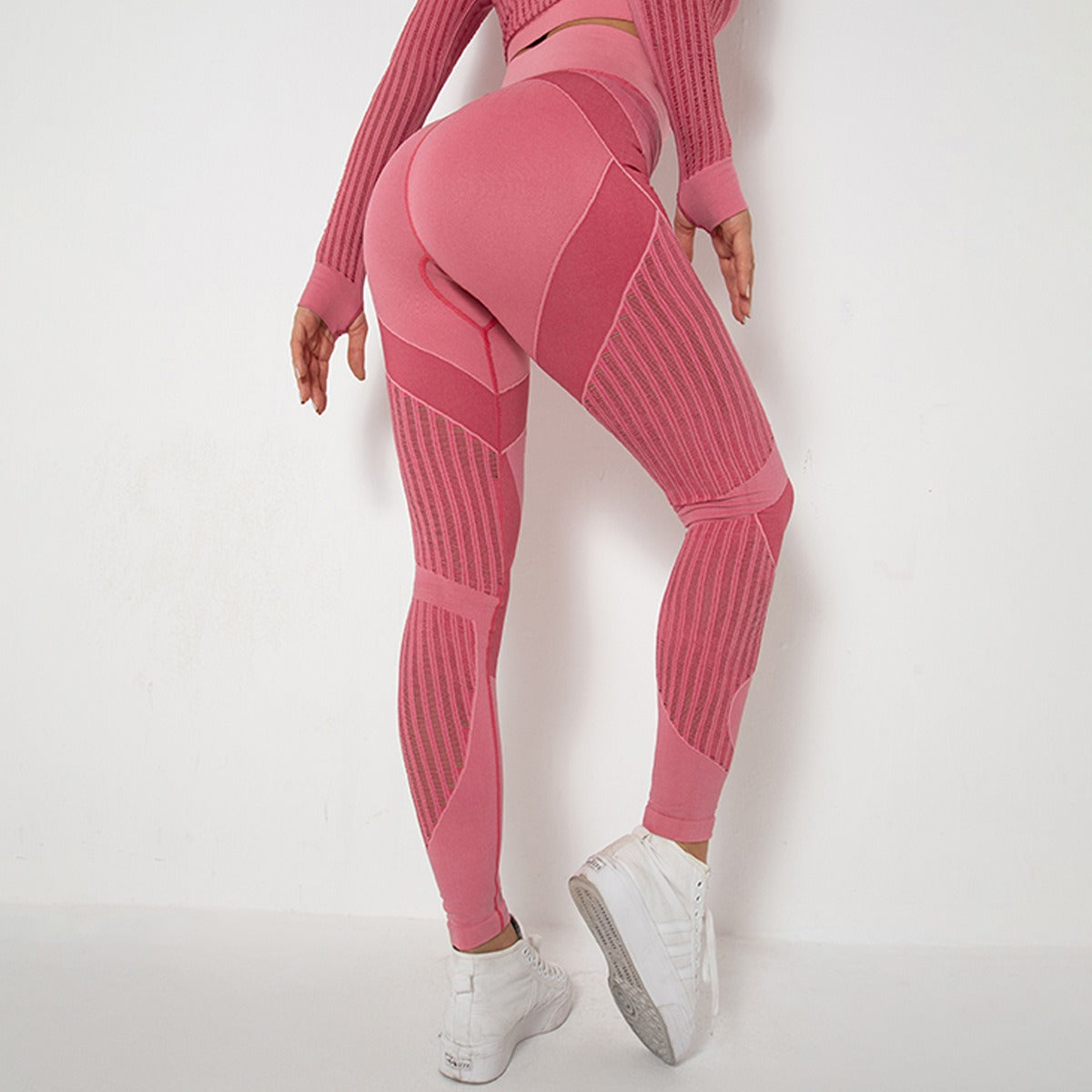 Hohe Taillen Nahtlose Mesh Sculpting Leggings