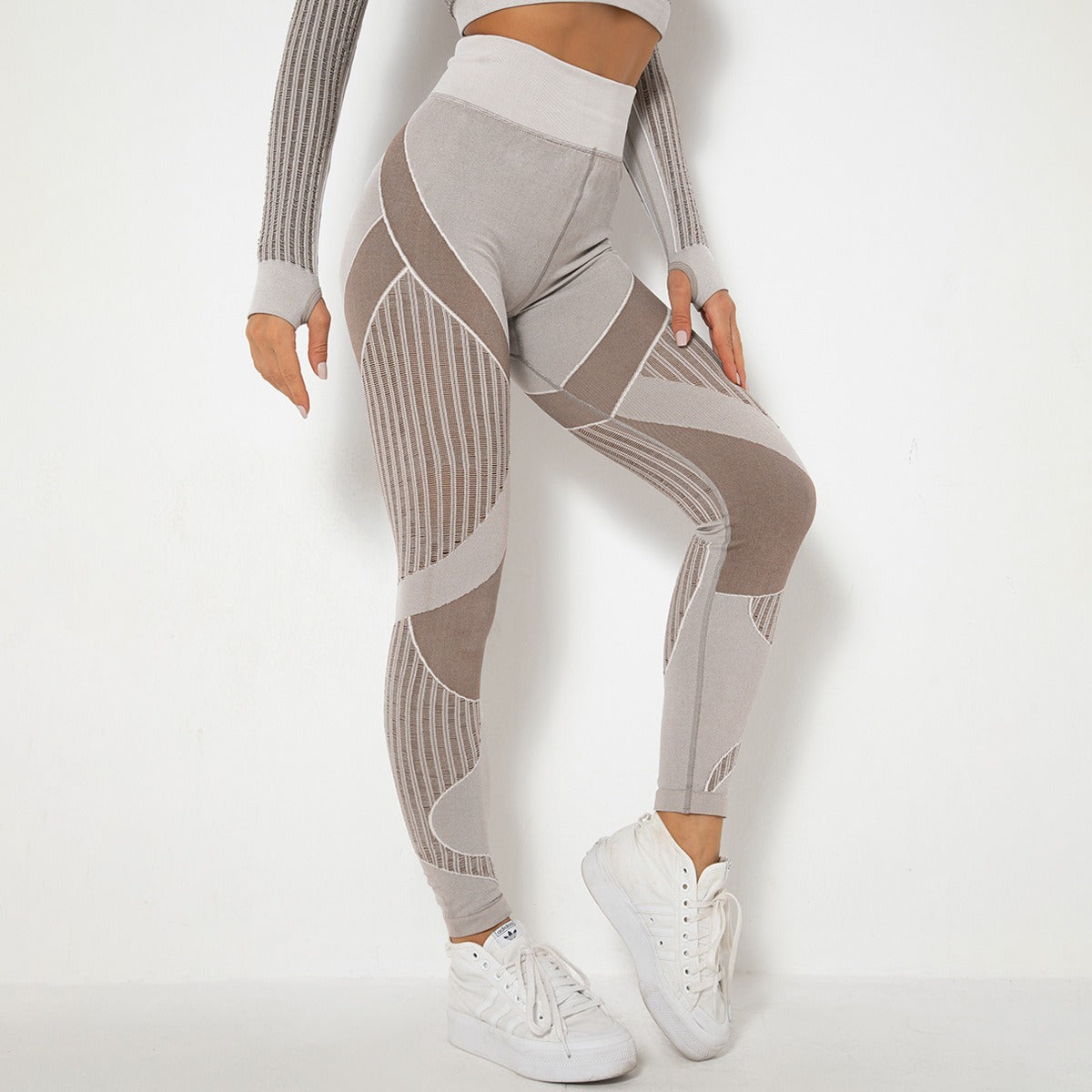 Hohe Taillen Nahtlose Mesh Sculpting Leggings