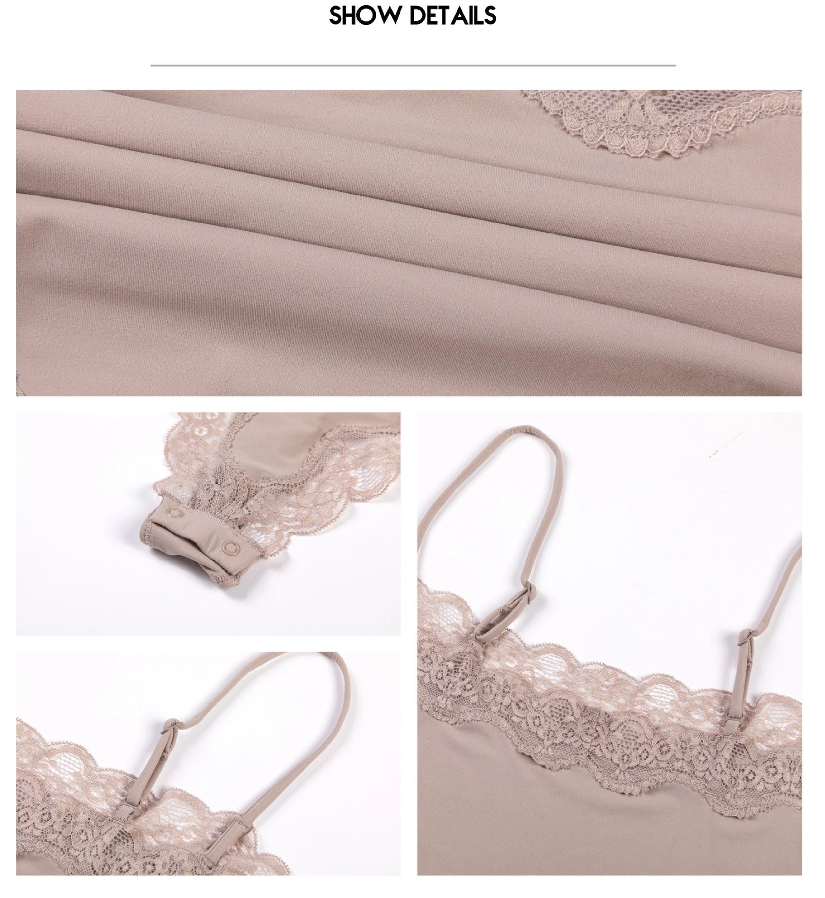 Spitzenbesetzter Cami-Bodysuit