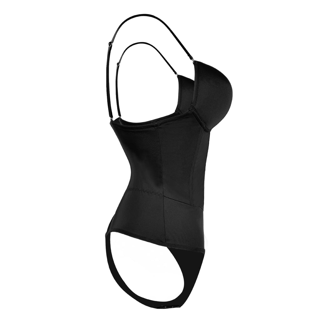 Mesh-Panel Push-Up-Bodysuit
