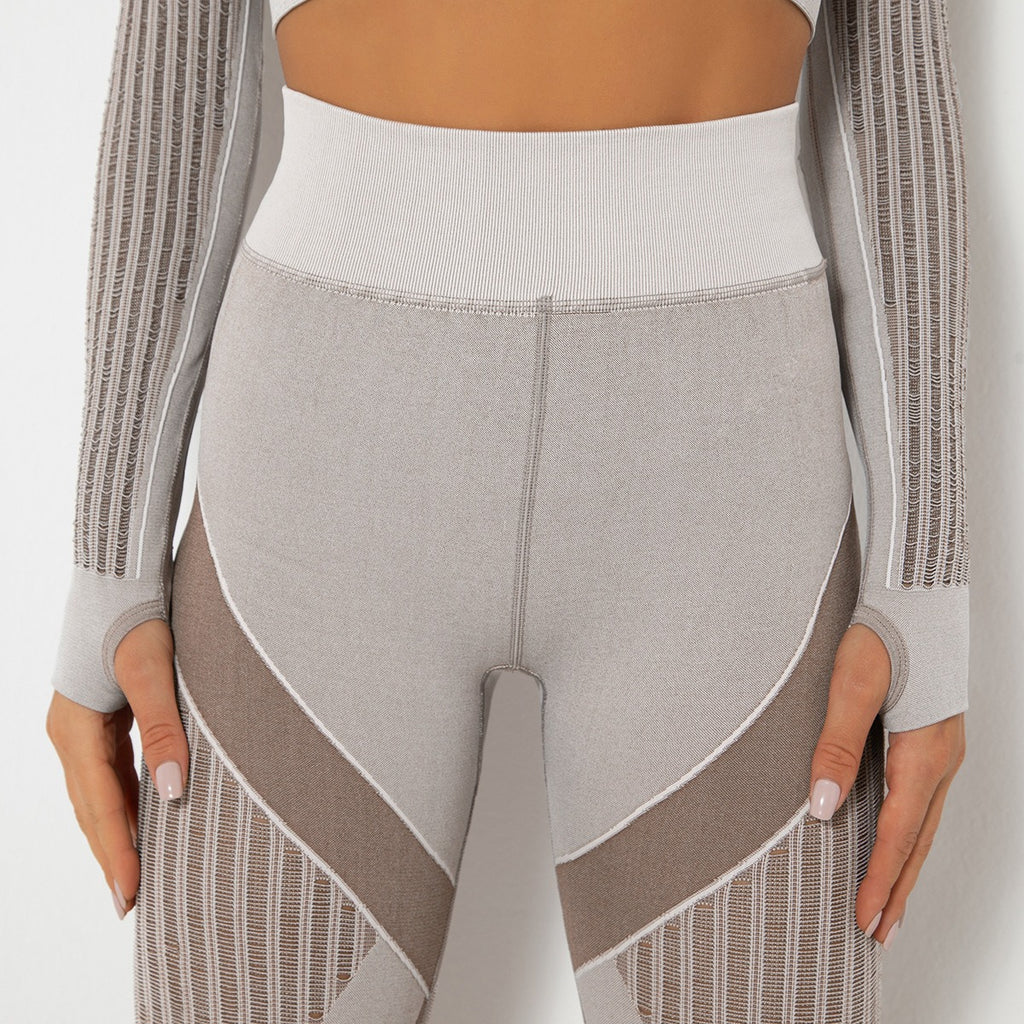 Hohe Taillen Nahtlose Mesh Sculpting Leggings