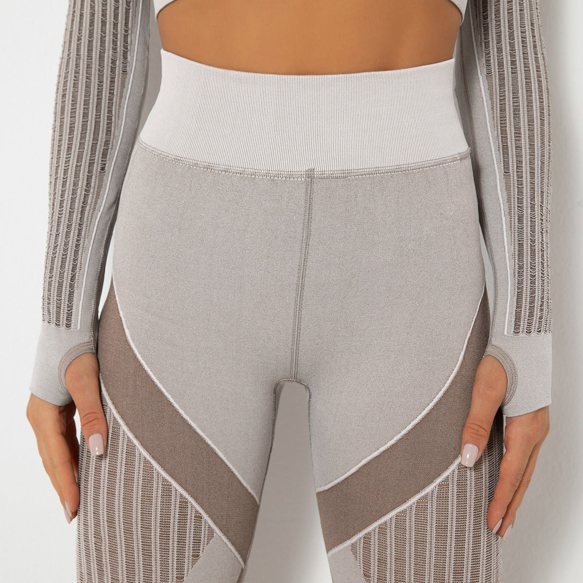 Hohe Taillen Nahtlose Mesh Sculpting Leggings