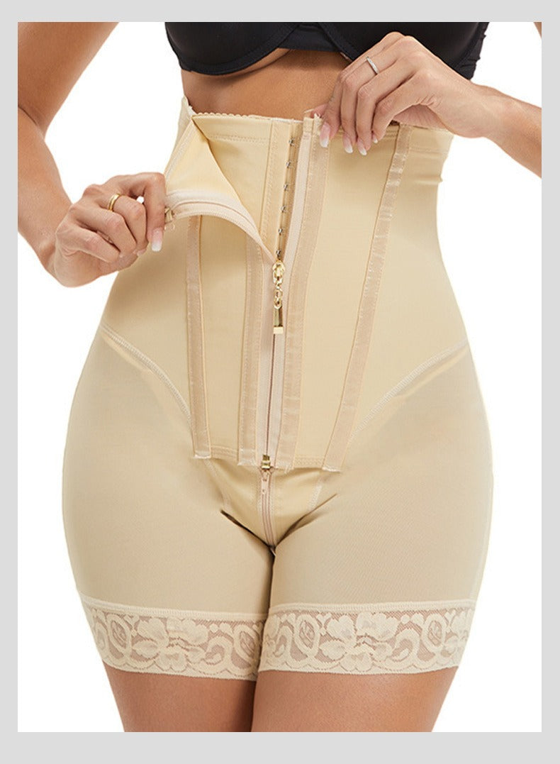 Front-Reißverschluss Hohe Taillen Sculpting Shaping Shorts