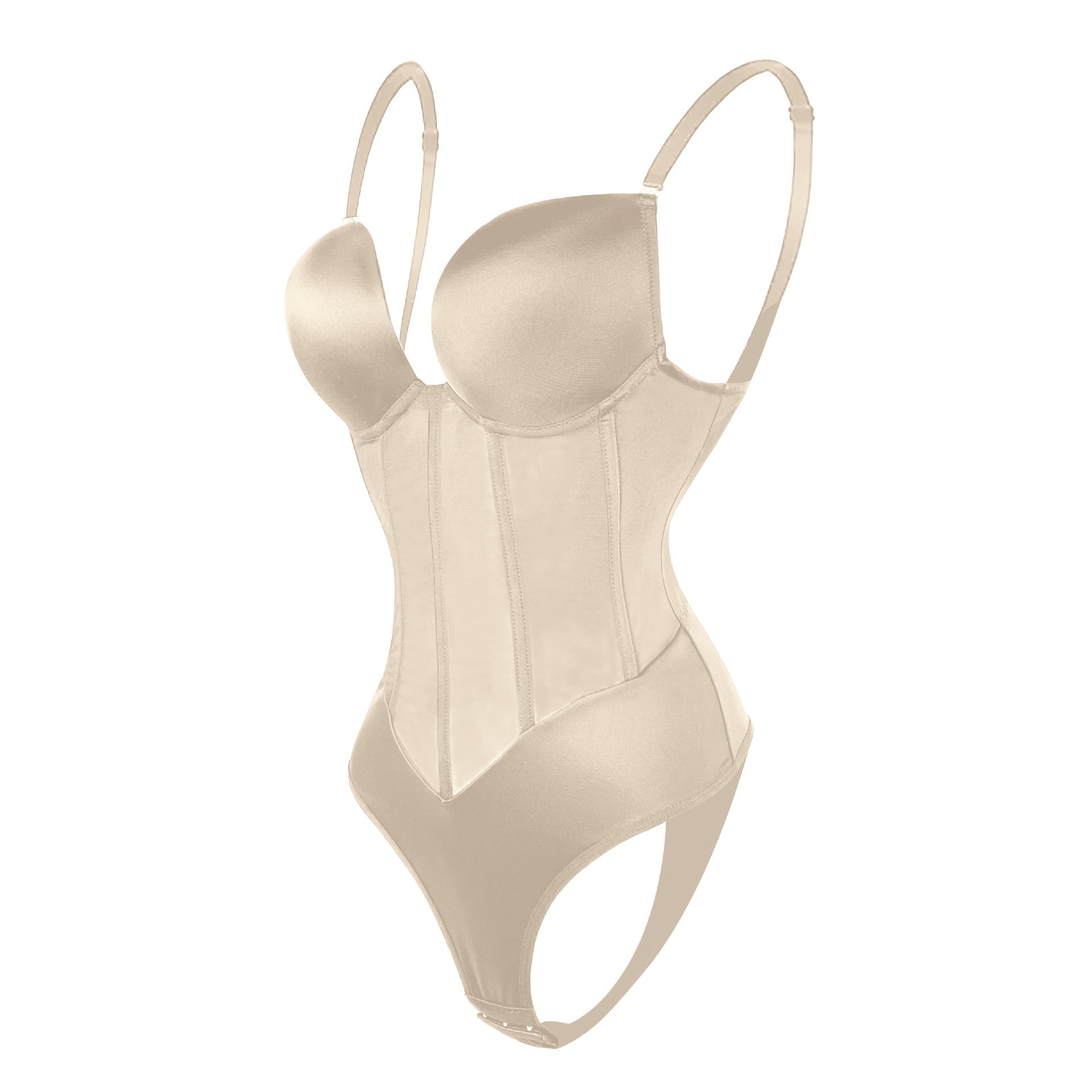 Mesh-Panel Push-Up-Bodysuit