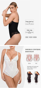Spitzen-Tief-V formender Bodysuit