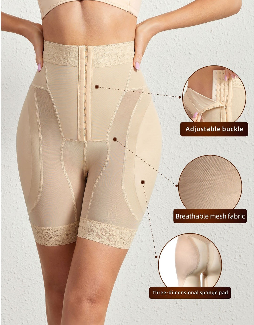 Hohe Taillen Sculpting Shorts mit Oberschenkel-Glättung