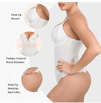 Spitzen-Tief-V formender Bodysuit