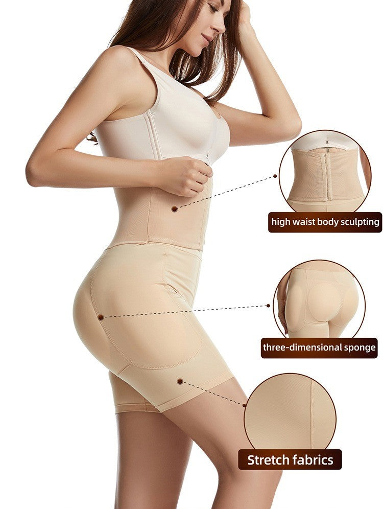 Reißverschluss Hohe Taillen Shaping Kompressionsshorts