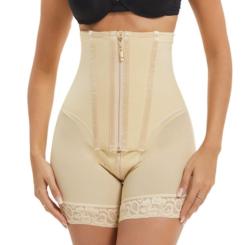 Front-Reißverschluss Hohe Taillen Sculpting Shaping Shorts