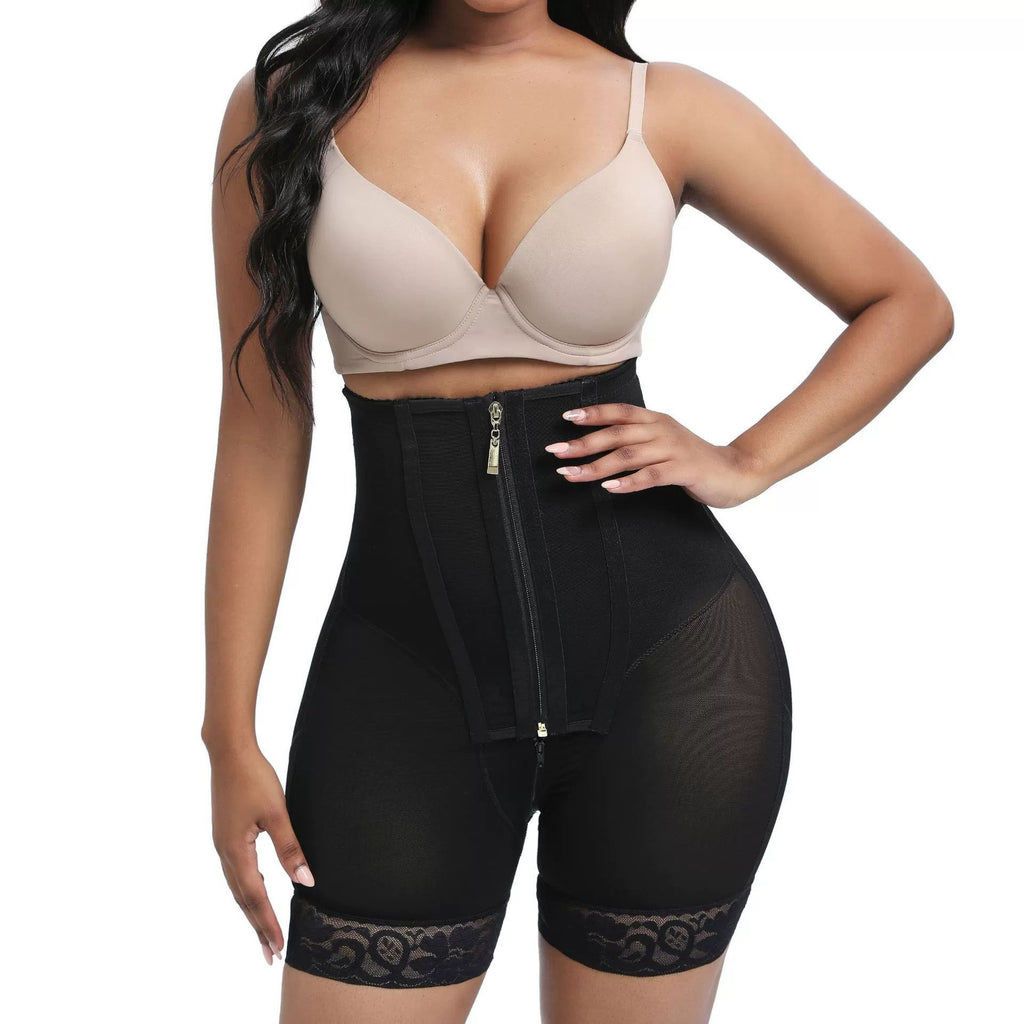 Front-Reißverschluss Hohe Taillen Sculpting Shaping Shorts