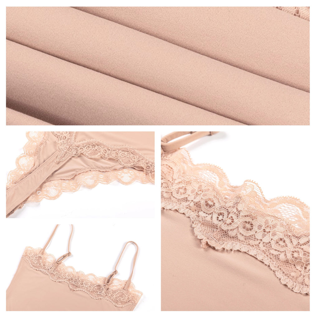 Spitzenbesetzter Cami-Bodysuit