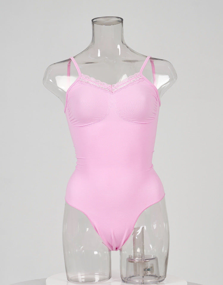 Spitzenbesetzter Camisole-Bodysuit